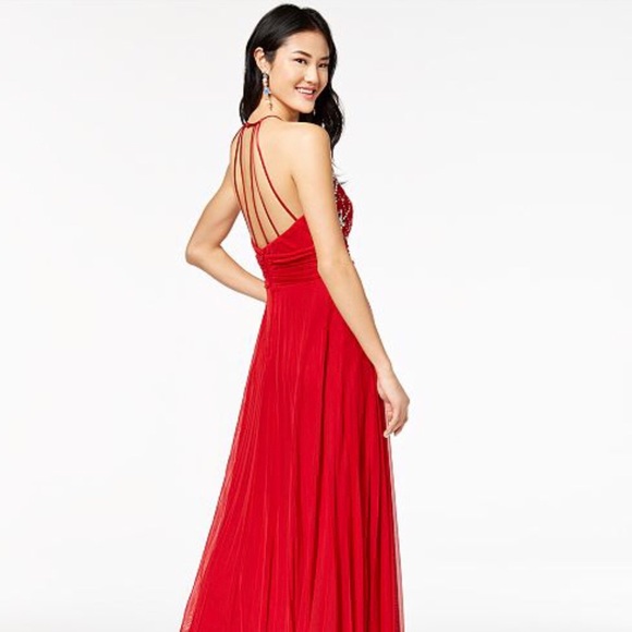 Elegant red long dress - Picture 2 of 4